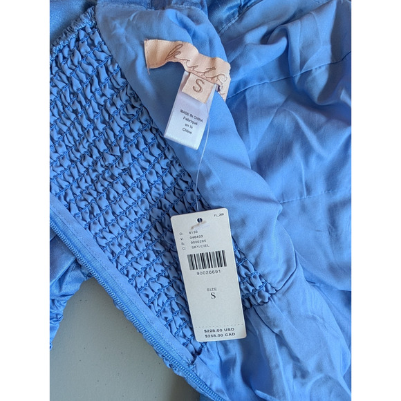 NWT Anthropologie HUTCH Twist-Front Puff-Sleeve Ruffle-Hem Dress Sz S #NB459 - Picture 9 of 11